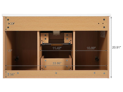 Modern Wall Mounted Bathroom Vanity, Soft Close Doors