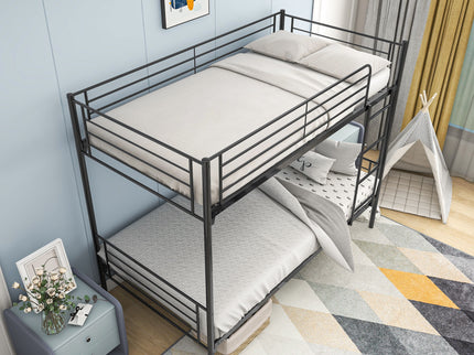Space Saving Bunk Bed With Metal Frame And Ladder