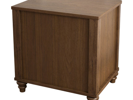 Mid Century Modern Fluted Nightstand 2 Piece Set With 3 Drawers - Walnut