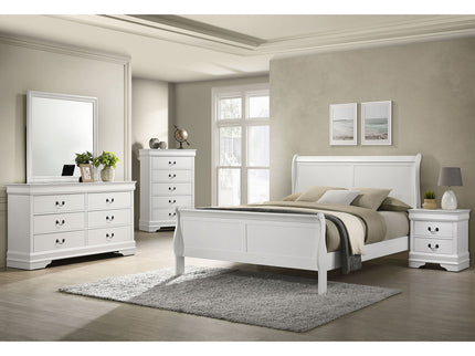 Mckee - Queen Sleigh Panel Bed With Curved Legs - White