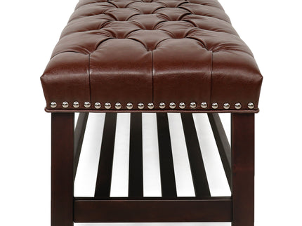 Bedroom End Of Bed Bench Tufted Upholstered End Of Bed Bench End Of Bed Entrance Shoe Bench With Nailhead Trim And Shelf Bedroom Upholstered Bench Living Room Shoe Rack Footstool