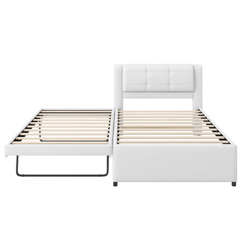 Upholstered Platform Bed With Multifunctional Trundle