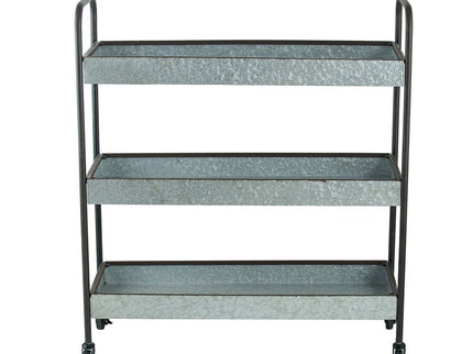 Homestead Galvanized Shelf Display 3 Tier - Metallic Gray