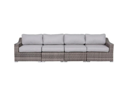 Contemporary Outdoor Rattan Wicker Sectional Seating Group With Cushions