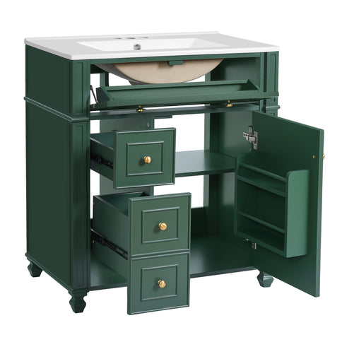 Bathroom Vanity Cabinet With Sink, Soft Close Doors With Door Organizer