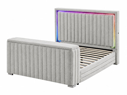 Elliot - Bed With Immersive Sound, LED Lighting, Fireplace Footboard, TV Lift