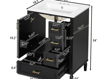 Traditional Bathroom Vanity Set With Soft Close Doors