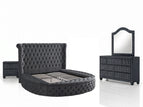 Dark Gray / 4 Pc. Bed, Nightstand, Dresser, Mirror / Queen