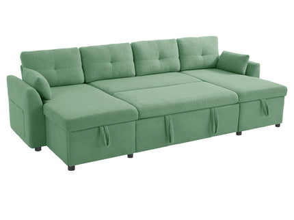 U-Shaped Sectional Sofa Bed With Storage And USB Ports
