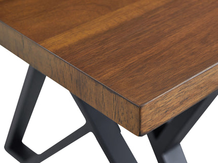 Industrial Style Indoor Dining Table With Metal Legs - Walnut / Black
