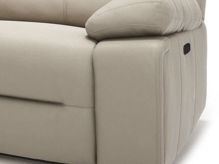 Malibu - Modern Power Motion 3 Piece Reclining Loveseat Sofa With Cup Holders - Cream Taupe Beige