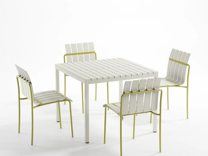 4 Piece Set Of Modern Color Block Designed Single Chairs