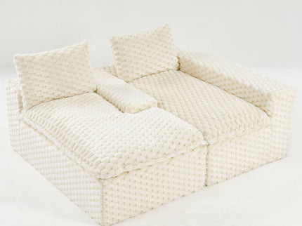 Modular Sofa, Convertible Twin Seat With Chaise Lounge