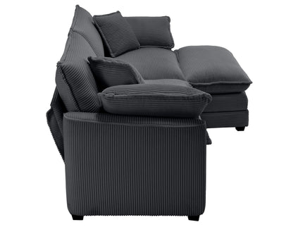 Modular Oversized Cushion Sofa With Ottoman, Low Back, Deep Seating Sofa Set