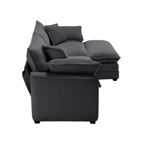 Modular Oversized Cushion Sofa With Ottoman, Low Back, Deep Seating Sofa Set