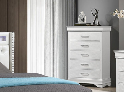 Chest, 5 Drawer Storage Furniture - White