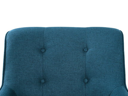 Modern Arm Chair With Tufted Back And Wooden Legs