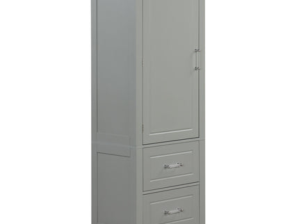 Tall Freestanding Bathroom Storage Cabinet With 2 Drawers And Adjustable Shelf