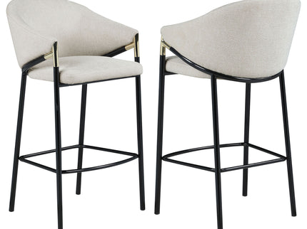 Sloped Arm Bar Stools (Set of 2) - Beige