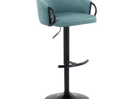 Claire - Contemporary Adjustable Barstool With Swivel With Rounded T Footrest (Set of 2)