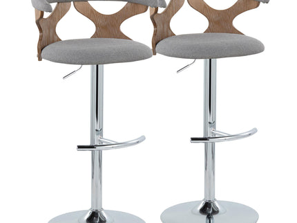 Gardenia - Contemporary Adjustable Barstool With Swivel / Rounded T Footrest (Set of 2)