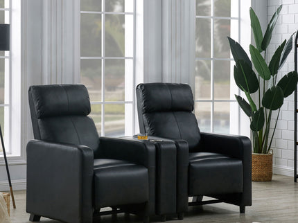 Nseluka - Upholstered Wedge Console For Home Theater With Cupholders - Black