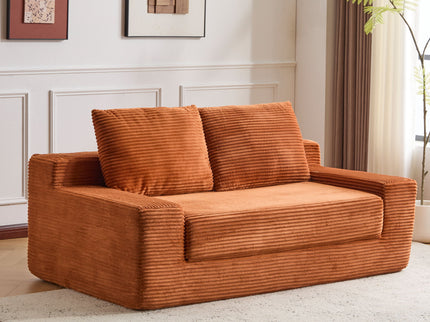 Comfortable Deep Seat Loveseat Sofa Bed, Reversible Cushion With Pillows