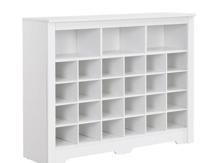 24 Shoe Cubby Console, Shoe Cabinet - White