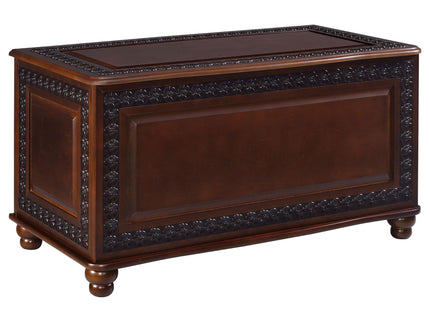 Ornate - Deep Flip Open Storage Cedar Chest With Cedar Lining - Brown
