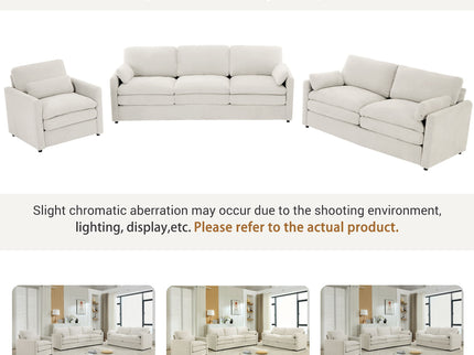 Cozy Upholstered Sofa Set For Living Room
