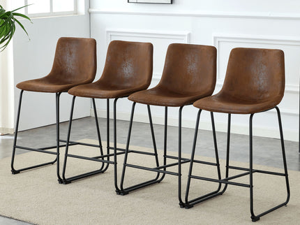 Retro Bar Chairs, Comfortable Stools (Set of 2)