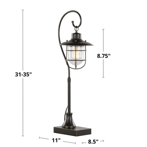 Landen - Contemporary Task Lamp (Set of 2) - Oil Rubbed Bronze / Clear
