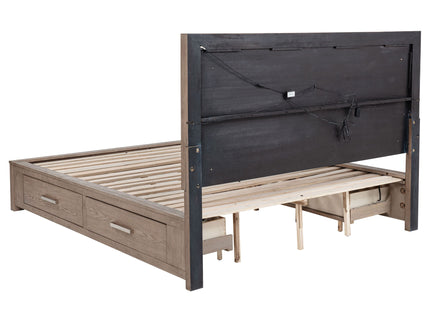 Gibbons - LED Storage Bed With Upholstered Headboard