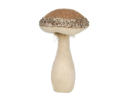 Mushroom Holiday Ornament, For Harvest Festival Fall Festival & Thanksgiving Table Decorations (Set of 2) - Beige / Light Brown