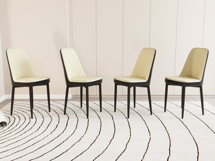 Modern Dining Chair With Cushions And Metal Legs