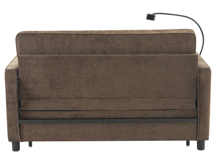 Pull-Out Sleeper Sofa With Reversible Backrest Cushion, Side Pockets, 2 USB Ports And A Phone Holder For Living Room