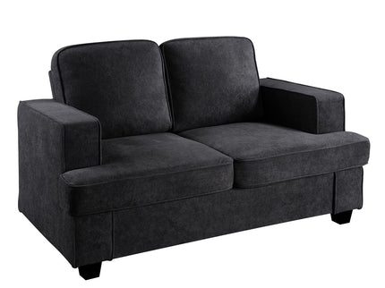 Modern Loveseat, Comfortable 2 Seater Couch With Deep Seating, Loose Back Cushions, Wide Arms