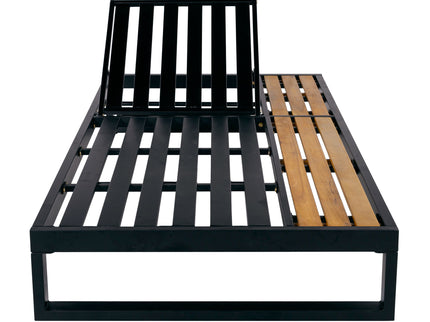 Chaise Lounge Set, 5 Position Adjustable, Flat Side Surface Storage