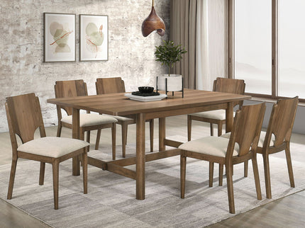 Graham - 7 Piece Rectangular Dining Table Set - Walnut