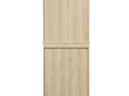 4 Door Storage Cabinet With 1 Drawer And 4 Adjustable Inner Shelves - Natural