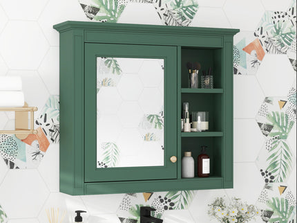 Wall Mounted Medicine Cabinet With Mirror And 3 Open Shelves