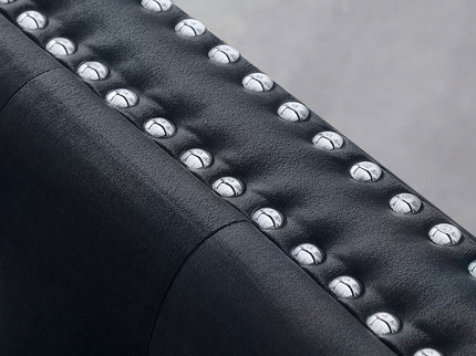 Wide Sofa With Jeweled Buttons Square Arm, 2 Pillows