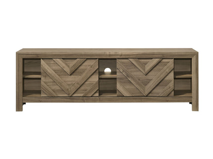 Chevron Patterned Living Room TV Stand - Light Brown
