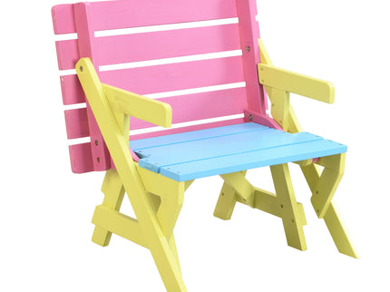 Kids Multi-Functional Arm Chair, Table With 2 Benches All-In-One Set