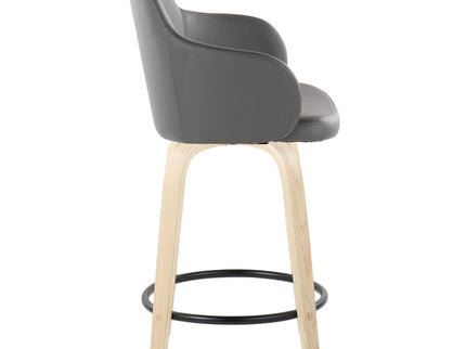 Boyne - Contemporary Fixed Height Counter Stool With Swivel (Set of 2) Round Footrest