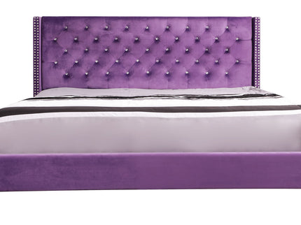 Upholstered Nailhead Trim Chic Bed