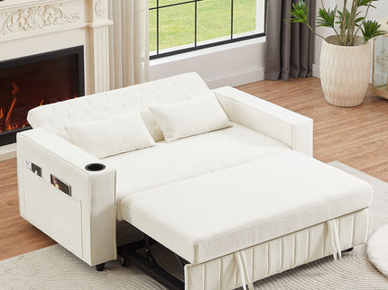 Pull-Out Sofa Bed Convertible Couch With Adjustable Backrest For Living Room