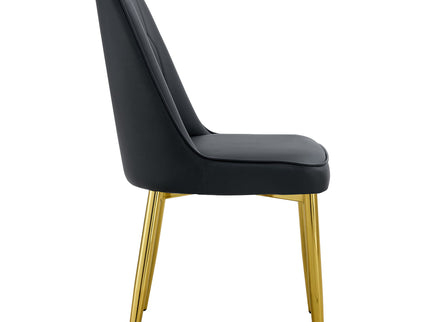Modern Dining Chairs With Metal Legs And Simple Line Design On Backrest