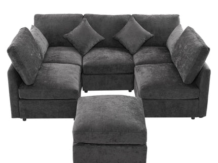 Sectional Sofa Modular U-Shaped With Ottoman & USB Ports