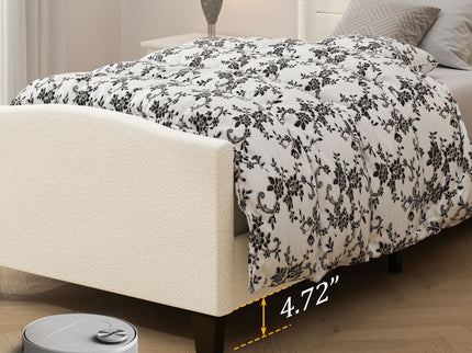 Platform Bed Frame With Tall Headboard And High Footboard